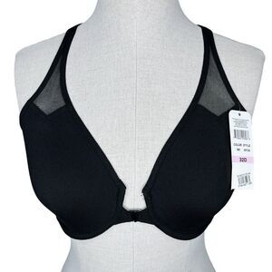 NWT Wacoal Body By Wacoal Front Close Racerback Bra sz 32D * Black New With Tags